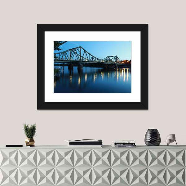 View Of The Glienicker Bridge Canvas Wall Art-1 Piece-Framed Print-20" x 16"-Tiaracle