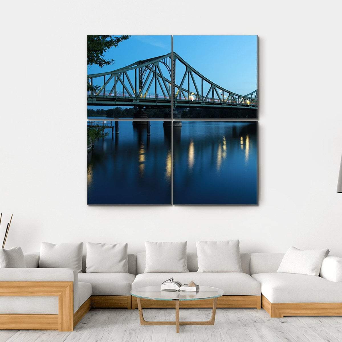 View Of The Glienicker Bridge Canvas Wall Art-4 Square-Gallery Wrap-17" x 17"-Tiaracle