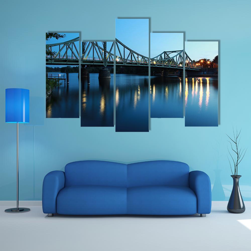 View Of The Glienicker Bridge Canvas Wall Art-5 Pop-Gallery Wrap-47" x 32"-Tiaracle