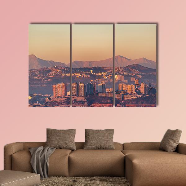 View Of The Hills Overlooking Valparaiso Canvas Wall Art-3 Horizontal-Gallery Wrap-25" x 16"-Tiaracle