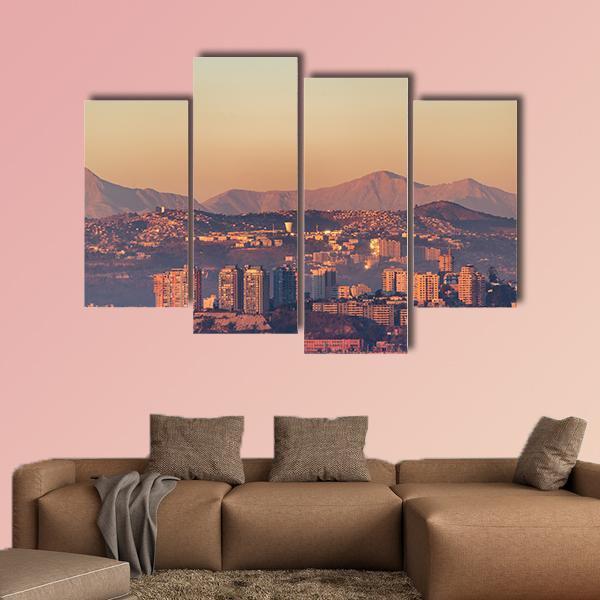 View Of The Hills Overlooking Valparaiso Canvas Wall Art-4 Pop-Gallery Wrap-50" x 32"-Tiaracle