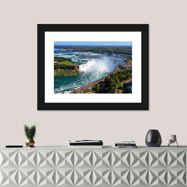 View Of The Horseshoe Fall Canvas Wall Art-1 Piece-Framed Print-20" x 16"-Tiaracle