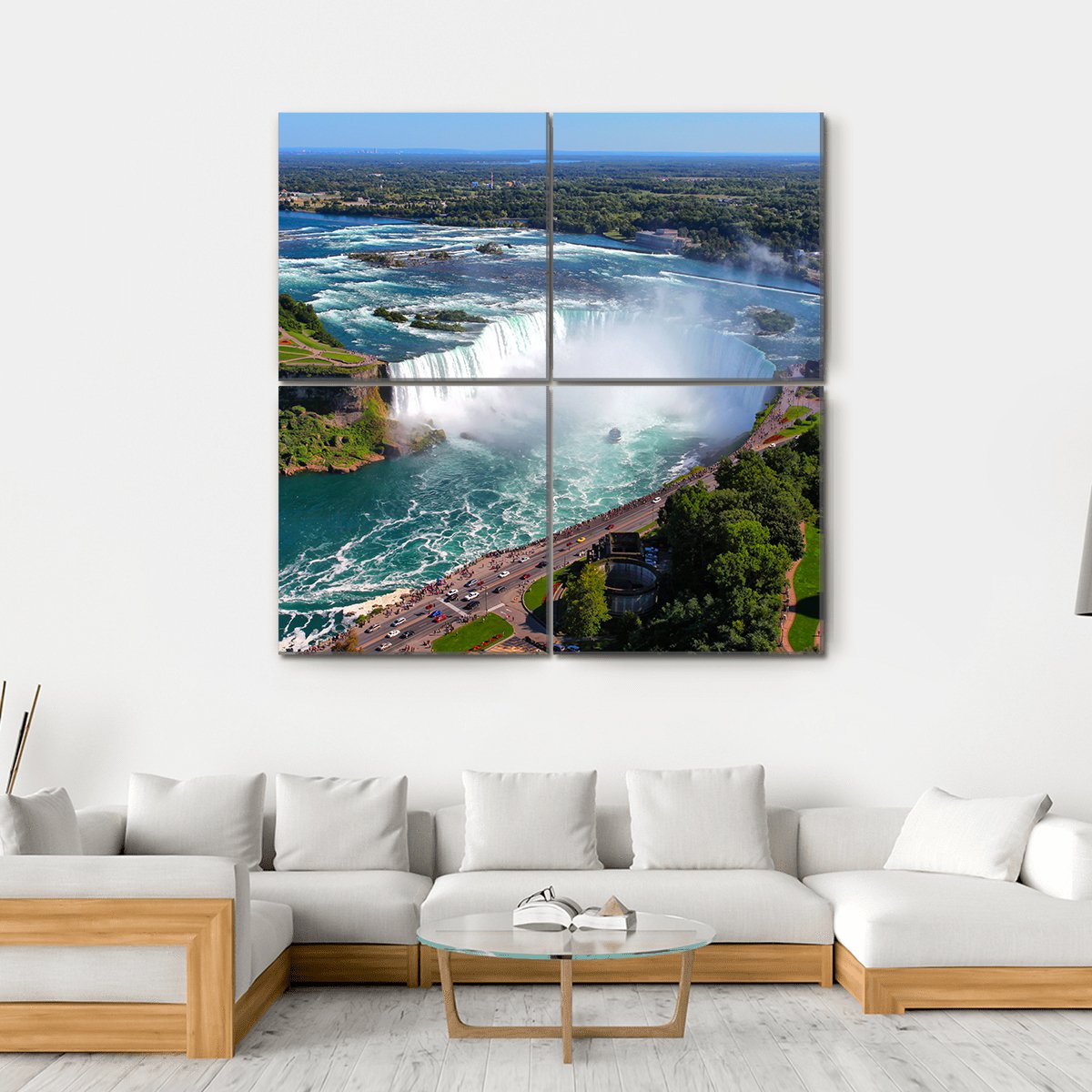 View Of The Horseshoe Fall Canvas Wall Art-4 Square-Gallery Wrap-17" x 17"-Tiaracle