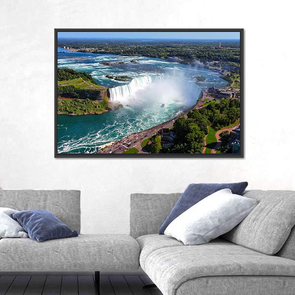 View Of The Horseshoe Fall Canvas Wall Art-5 Horizontal-Gallery Wrap-22" x 12"-Tiaracle