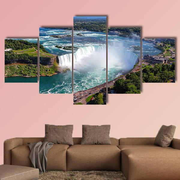 View Of The Horseshoe Fall Canvas Wall Art-5 Star-Gallery Wrap-62" x 32"-Tiaracle