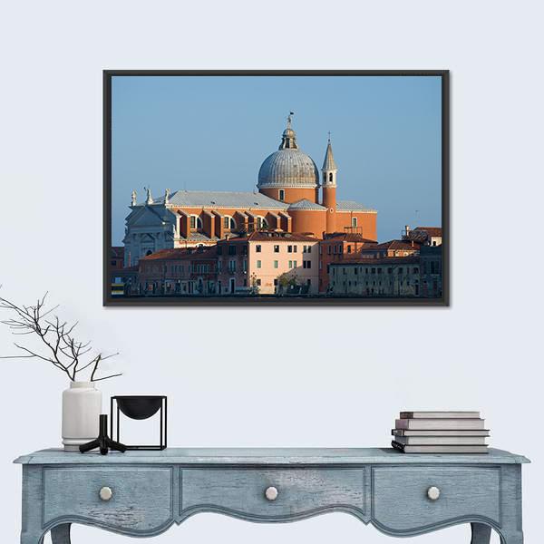 View Of The Il Redentore Church In Italy Canvas Wall Art-1 Piece-Floating Frame-24" x 16"-Tiaracle