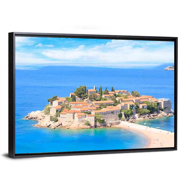 View Of The Island Resort Of St Stefan Canvas Wall Art-3 Horizontal-Gallery Wrap-25" x 16"-Tiaracle