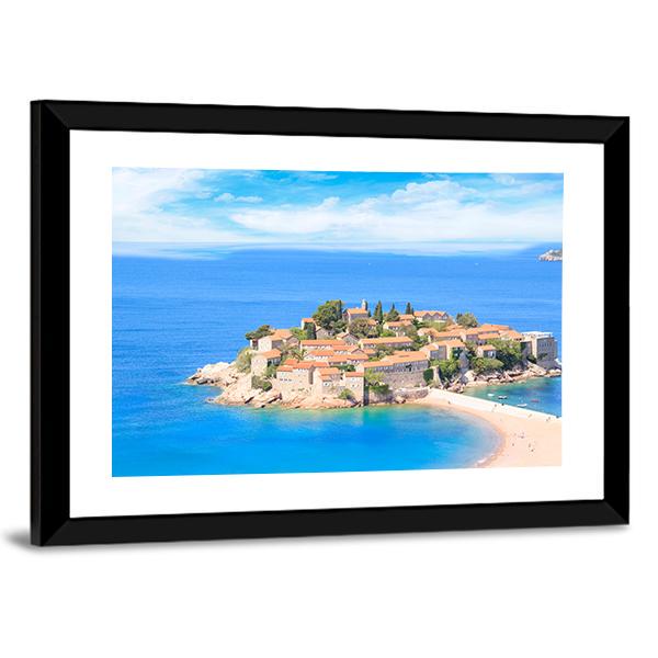 View Of The Island Resort Of St Stefan Canvas Wall Art-3 Horizontal-Gallery Wrap-25" x 16"-Tiaracle