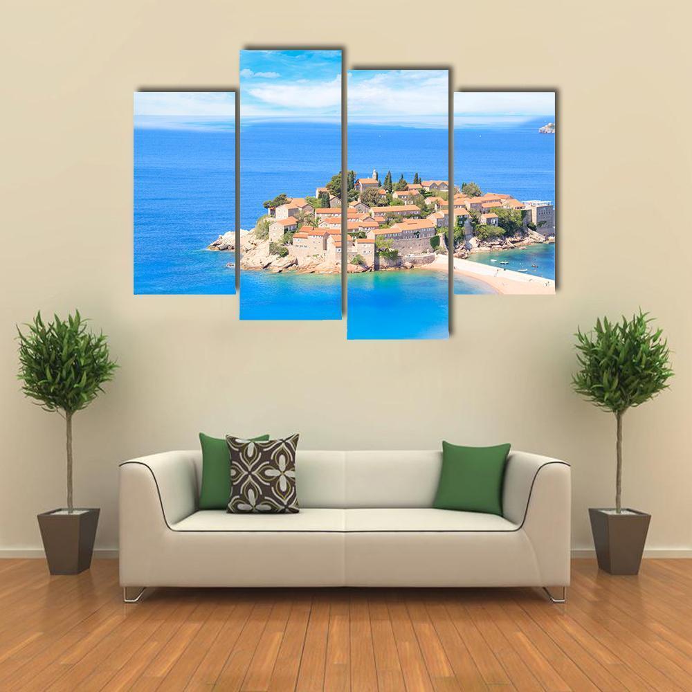 View Of The Island Resort Of St Stefan Canvas Wall Art-4 Pop-Gallery Wrap-50" x 32"-Tiaracle