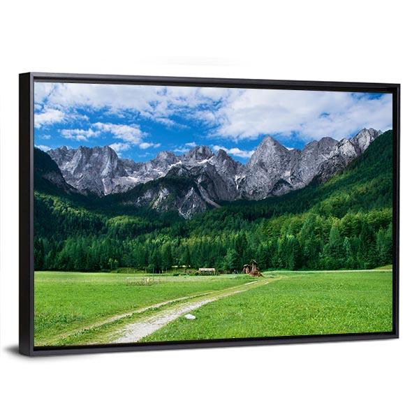 View Of The Julian Alps From Gozd Martuljek In Slovenia Canvas Wall Art-3 Horizontal-Gallery Wrap-25" x 16"-Tiaracle
