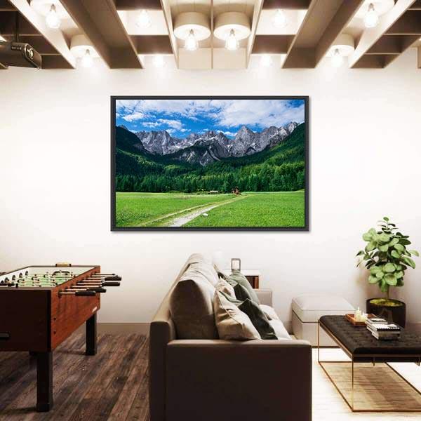 View Of The Julian Alps From Gozd Martuljek In Slovenia Canvas Wall Art-3 Horizontal-Gallery Wrap-25" x 16"-Tiaracle