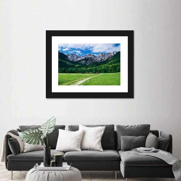 View Of The Julian Alps From Gozd Martuljek In Slovenia Canvas Wall Art-3 Horizontal-Gallery Wrap-25" x 16"-Tiaracle