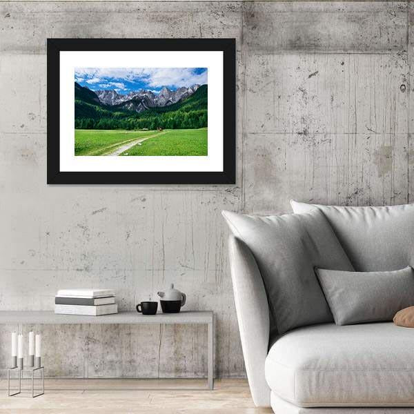 View Of The Julian Alps From Gozd Martuljek In Slovenia Canvas Wall Art-3 Horizontal-Gallery Wrap-25" x 16"-Tiaracle