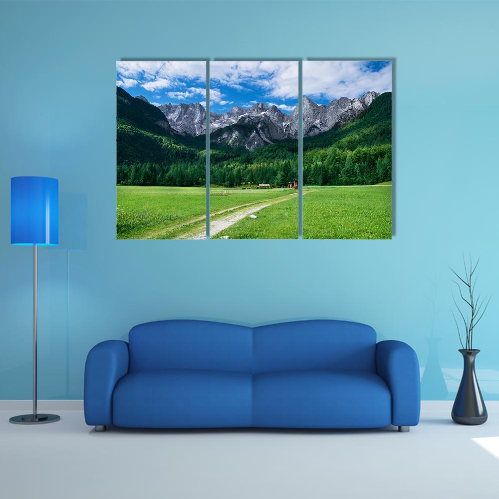 View Of The Julian Alps From Gozd Martuljek In Slovenia Canvas Wall Art-3 Horizontal-Gallery Wrap-37" x 24"-Tiaracle