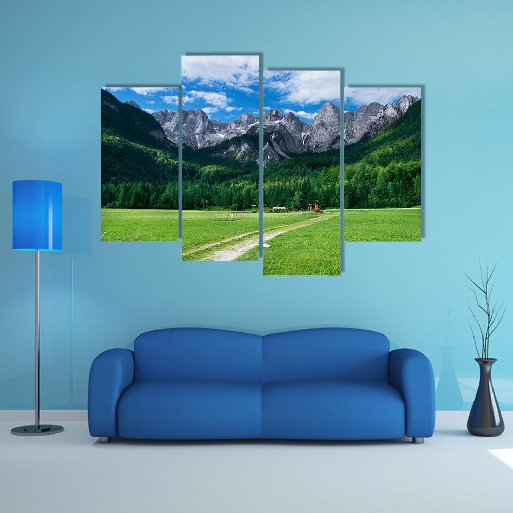 View Of The Julian Alps From Gozd Martuljek In Slovenia Canvas Wall Art-4 Pop-Gallery Wrap-50" x 32"-Tiaracle