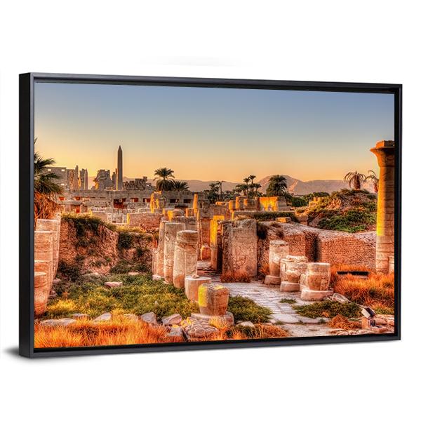 View Of The Karnak Temple In The Evening Canvas Wall Art-3 Horizontal-Gallery Wrap-25" x 16"-Tiaracle