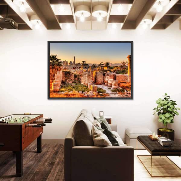 View Of The Karnak Temple In The Evening Canvas Wall Art-3 Horizontal-Gallery Wrap-25" x 16"-Tiaracle