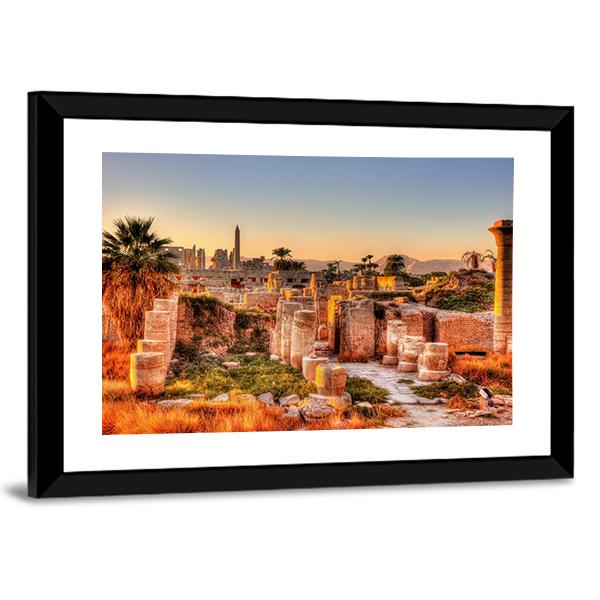 View Of The Karnak Temple In The Evening Canvas Wall Art-3 Horizontal-Gallery Wrap-25" x 16"-Tiaracle