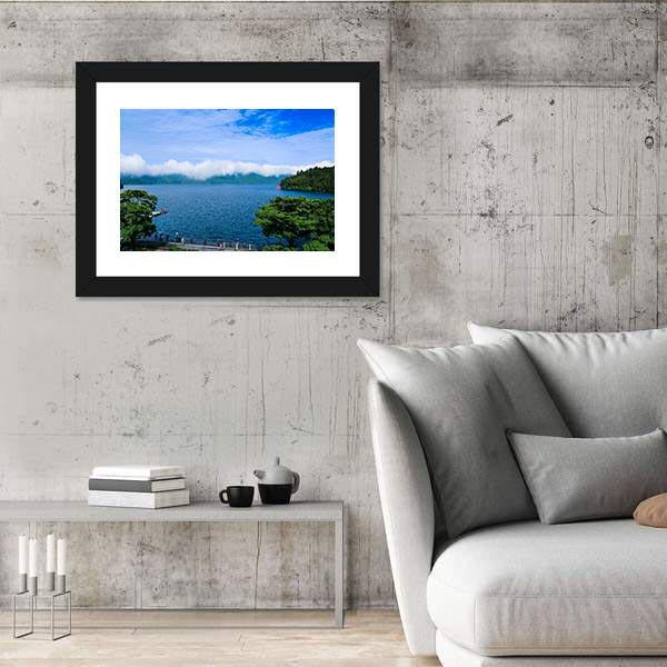 View Of The Lake Ashi Canvas Wall Art-3 Horizontal-Gallery Wrap-25" x 16"-Tiaracle