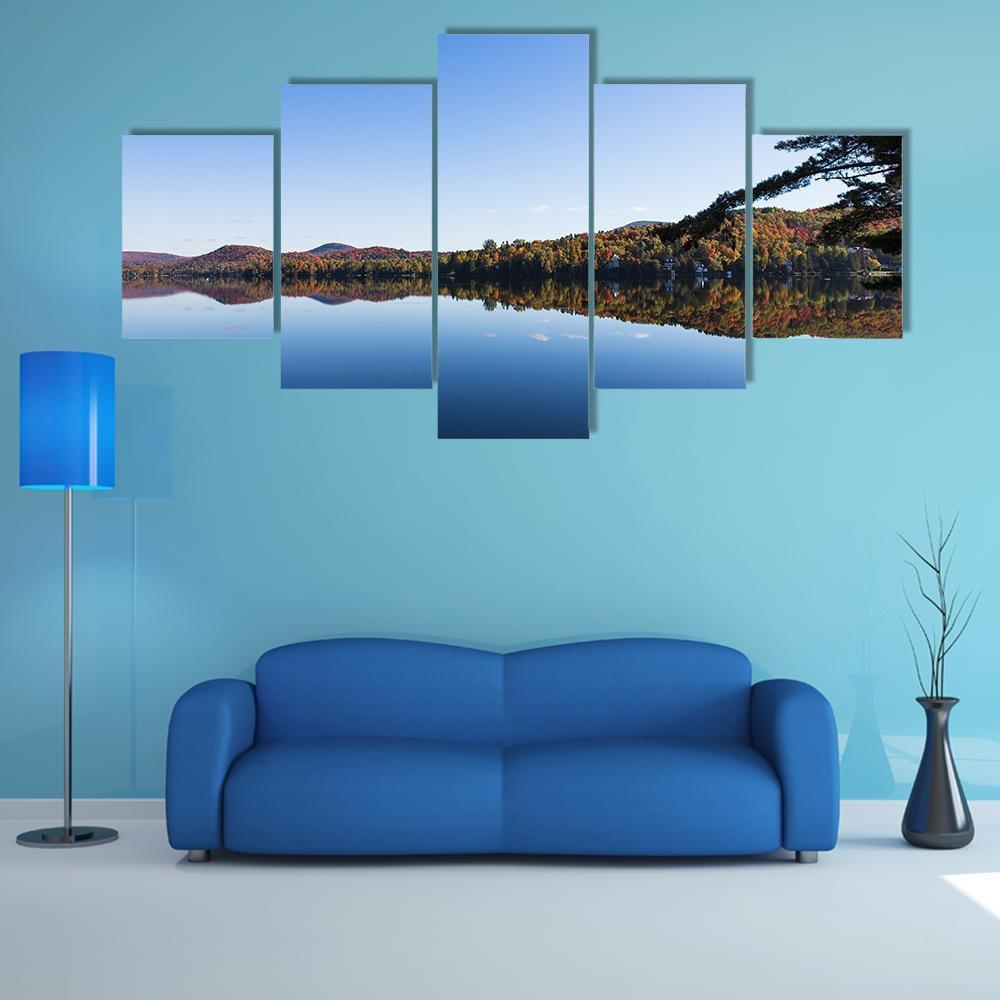 View Of The Lake Superieur In Quebec Canvas Wall Art-5 Star-Gallery Wrap-62" x 32"-Tiaracle