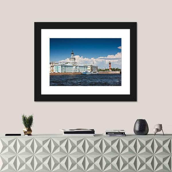 Landmarks Of St. Petersburg Kunstkammer Canvas Wall Art-1 Piece-Framed Print-20" x 16"-Tiaracle
