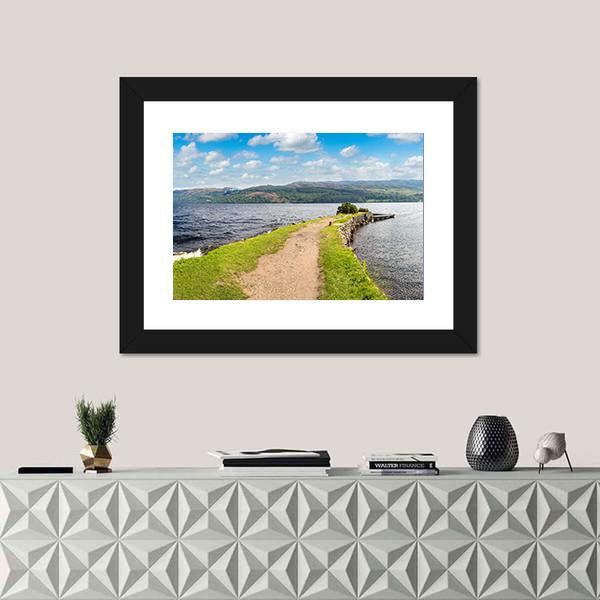 View Of The Loch Ness In Scotland Canvas Wall Art-1 Piece-Framed Print-20" x 16"-Tiaracle