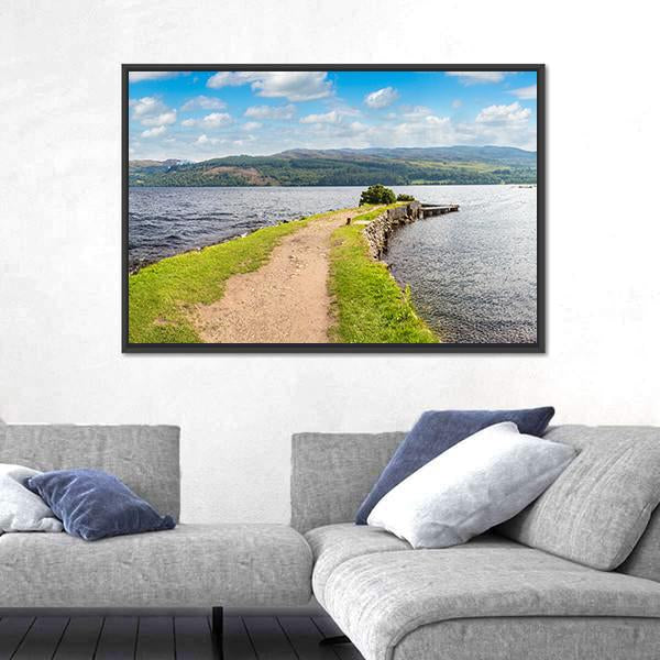 View Of The Loch Ness In Scotland Canvas Wall Art-3 Horizontal-Gallery Wrap-25" x 16"-Tiaracle