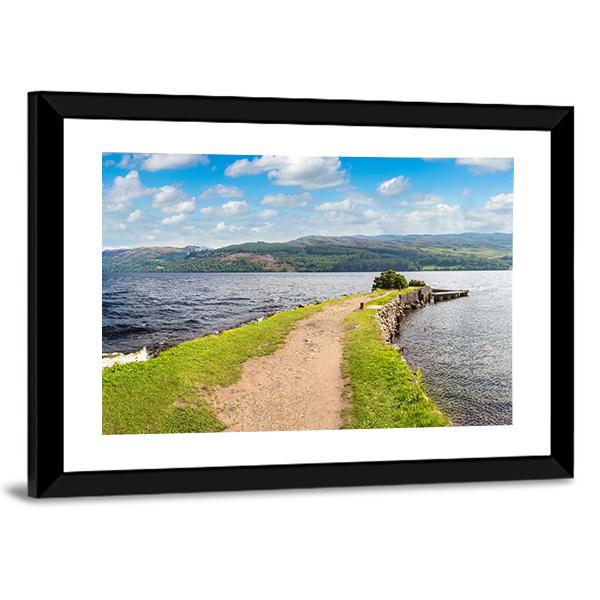 View Of The Loch Ness In Scotland Canvas Wall Art-3 Horizontal-Gallery Wrap-25" x 16"-Tiaracle