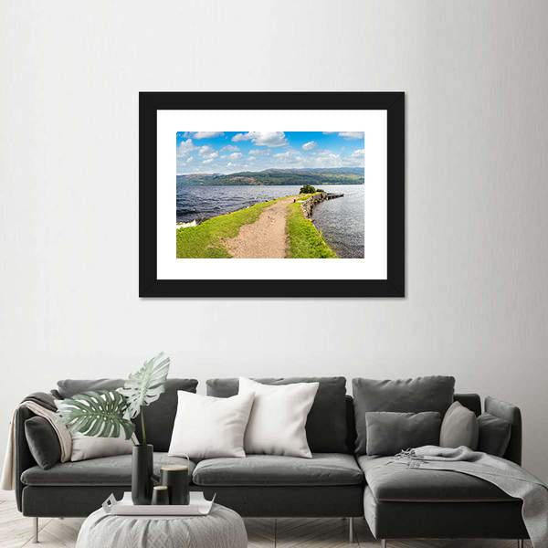 View Of The Loch Ness In Scotland Canvas Wall Art-3 Horizontal-Gallery Wrap-25" x 16"-Tiaracle