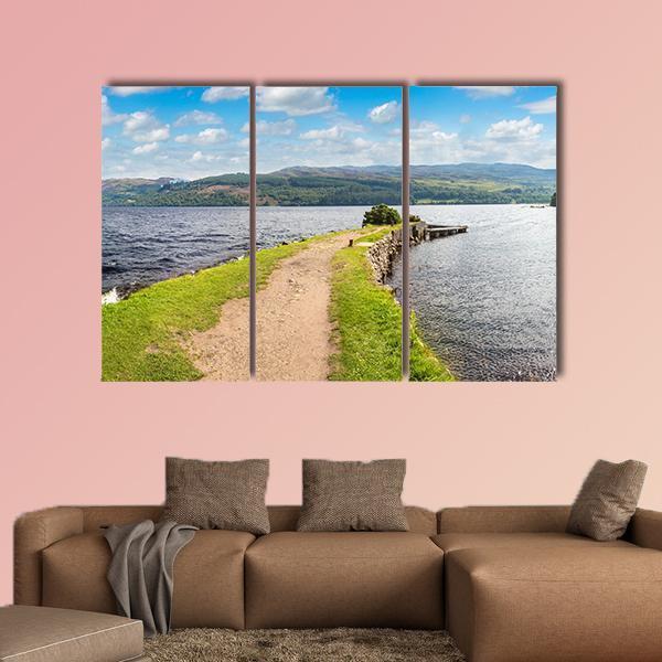 View Of The Loch Ness In Scotland Canvas Wall Art-3 Horizontal-Gallery Wrap-37" x 24"-Tiaracle
