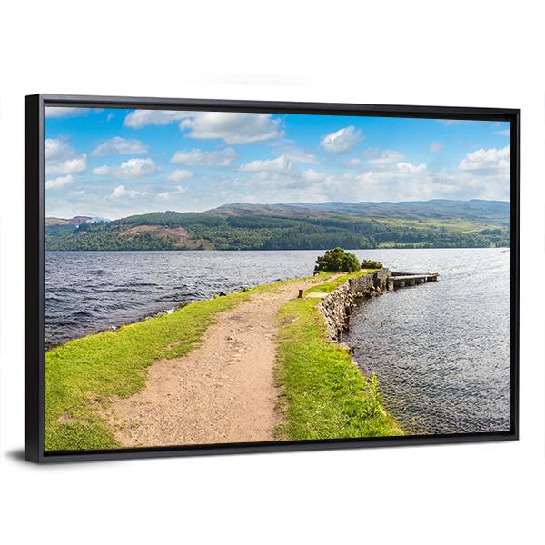 View Of The Loch Ness In Scotland Panoramic Canvas Wall Art-1 Piece-36" x 12"-Tiaracle