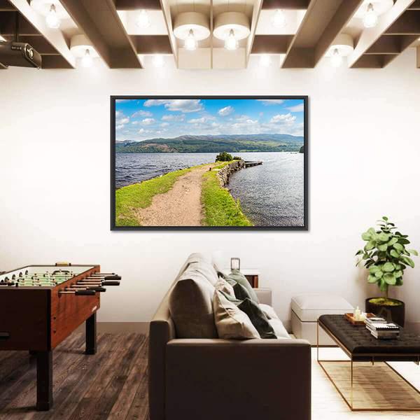 View Of The Loch Ness In Scotland Panoramic Canvas Wall Art-1 Piece-36" x 12"-Tiaracle