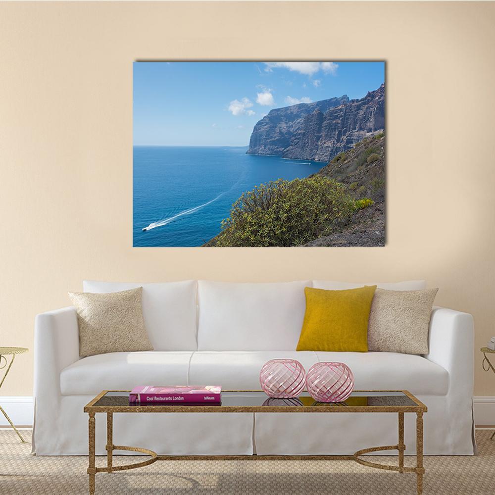 View Of The Los Gigantes Cliffs Canvas Wall Art-1 Piece-Gallery Wrap-48" x 32"-Tiaracle