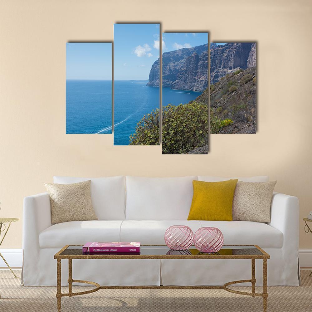 View Of The Los Gigantes Cliffs Canvas Wall Art-4 Pop-Gallery Wrap-50" x 32"-Tiaracle