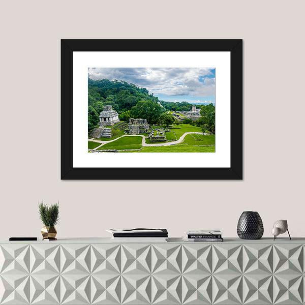 View Of The Mayan Ruins Of Palenque Canvas Wall Art-1 Piece-Framed Print-20" x 16"-Tiaracle