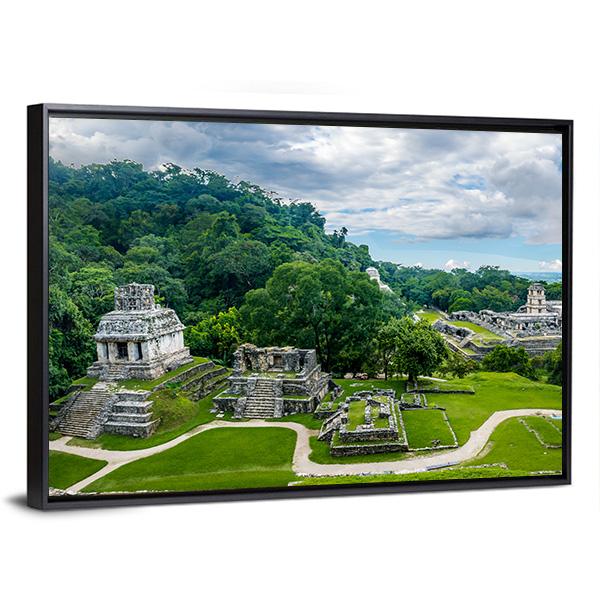View Of The Mayan Ruins Of Palenque Canvas Wall Art-3 Horizontal-Gallery Wrap-25" x 16"-Tiaracle
