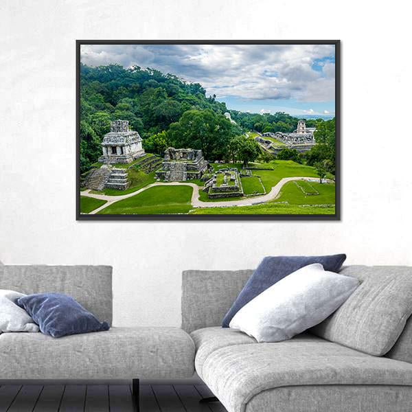 View Of The Mayan Ruins Of Palenque Canvas Wall Art-3 Horizontal-Gallery Wrap-25" x 16"-Tiaracle