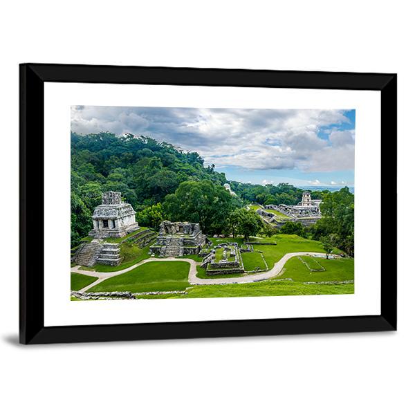 View Of The Mayan Ruins Of Palenque Canvas Wall Art-3 Horizontal-Gallery Wrap-25" x 16"-Tiaracle