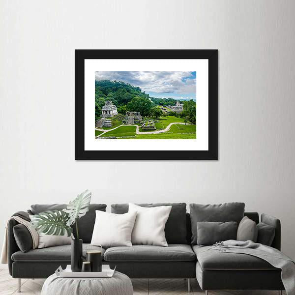 View Of The Mayan Ruins Of Palenque Canvas Wall Art-3 Horizontal-Gallery Wrap-25" x 16"-Tiaracle