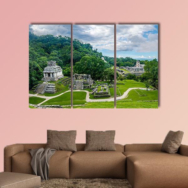 View Of The Mayan Ruins Of Palenque Canvas Wall Art-3 Horizontal-Gallery Wrap-25" x 16"-Tiaracle