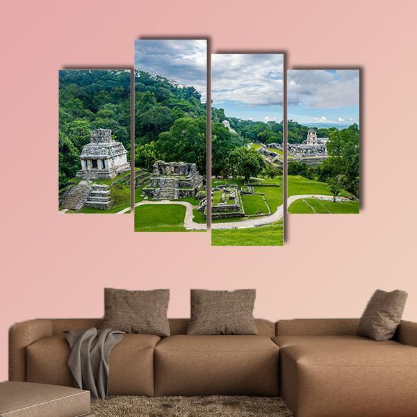 View Of The Mayan Ruins Of Palenque Canvas Wall Art-4 Pop-Gallery Wrap-50" x 32"-Tiaracle