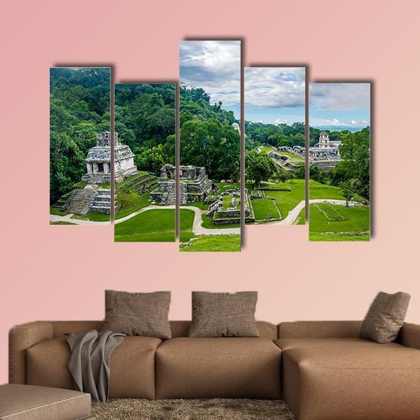 View Of The Mayan Ruins Of Palenque Canvas Wall Art-5 Pop-Gallery Wrap-47" x 32"-Tiaracle