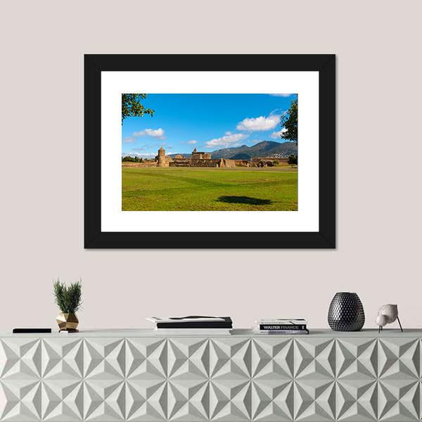 View Of The Medieval Fortress In Roses Canvas Wall Art-1 Piece-Framed Print-20" x 16"-Tiaracle