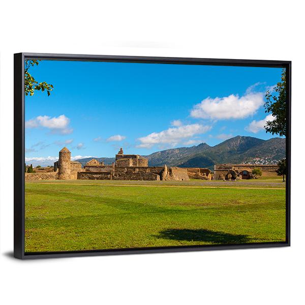 View Of The Medieval Fortress In Roses Canvas Wall Art-3 Horizontal-Gallery Wrap-25" x 16"-Tiaracle