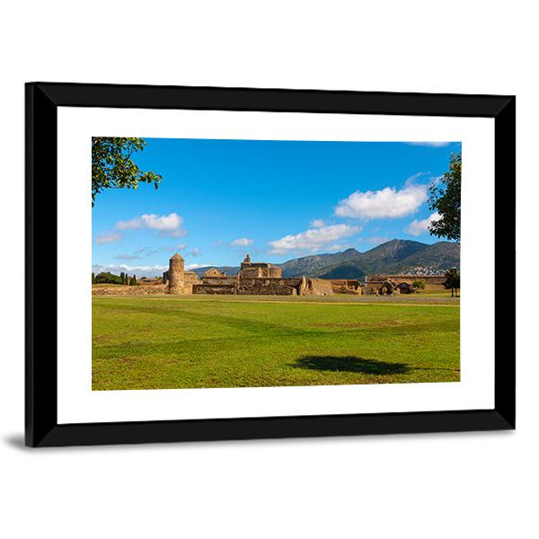 View Of The Medieval Fortress In Roses Canvas Wall Art-3 Horizontal-Gallery Wrap-25" x 16"-Tiaracle