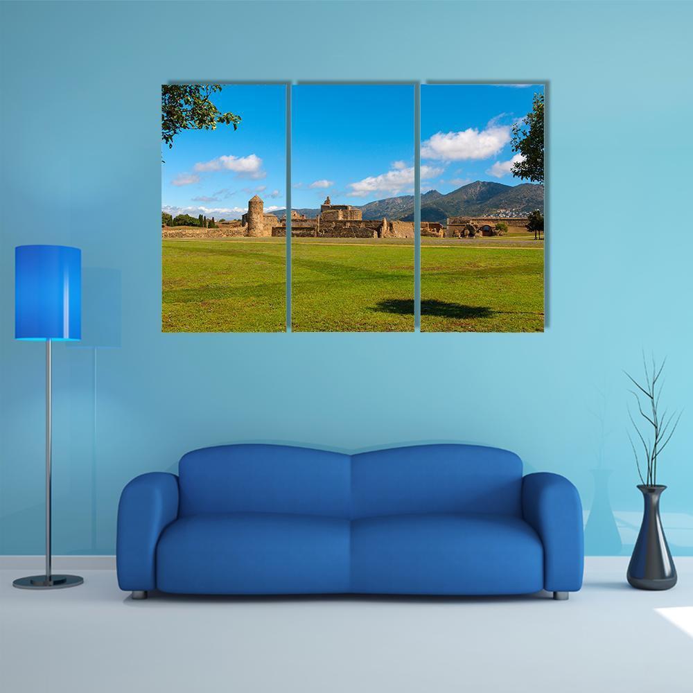 View Of The Medieval Fortress In Roses Canvas Wall Art-3 Horizontal-Gallery Wrap-37" x 24"-Tiaracle