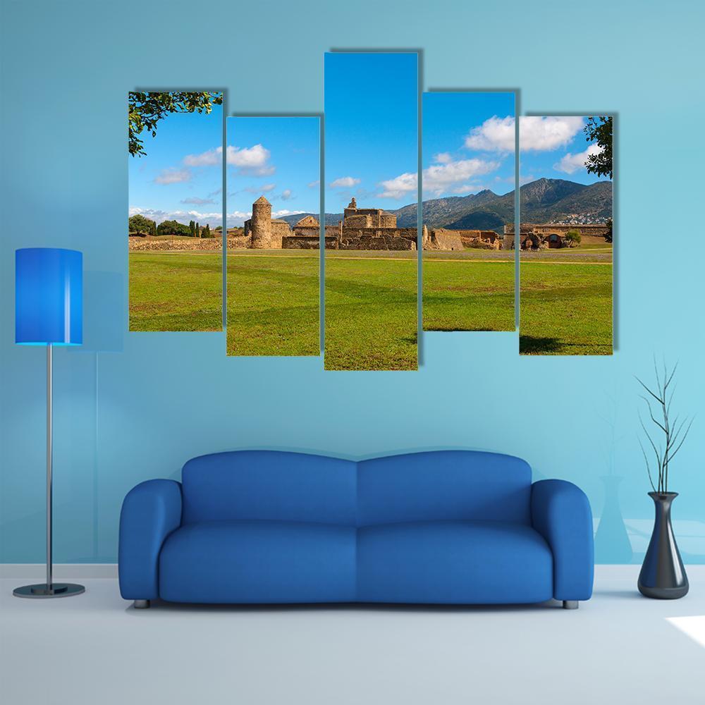 View Of The Medieval Fortress In Roses Canvas Wall Art-5 Pop-Gallery Wrap-47" x 32"-Tiaracle