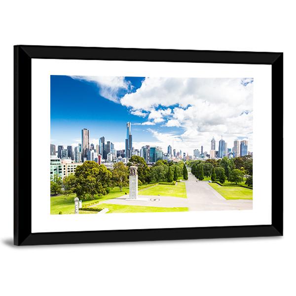 View Of The Melbourne City Canvas Wall Art-3 Horizontal-Gallery Wrap-25" x 16"-Tiaracle