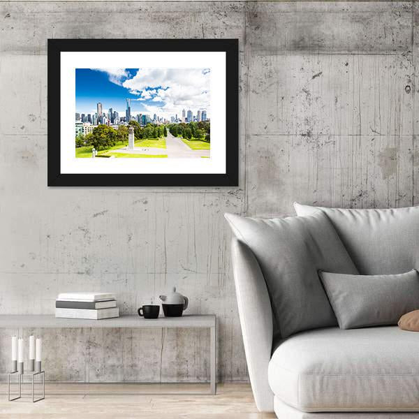 View Of The Melbourne City Canvas Wall Art-3 Horizontal-Gallery Wrap-25" x 16"-Tiaracle