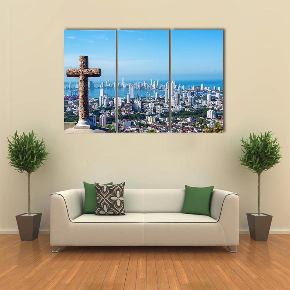 View Of The Modern Part Of Cartagena Canvas Wall Art-3 Horizontal-Gallery Wrap-37" x 24"-Tiaracle